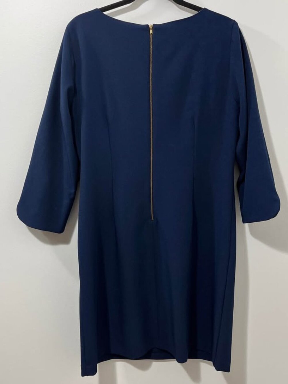 Navy 3/4 Sleeve Professional Neutral Dress | Classic Corpcore Workwear [sz 12] - Picture 5 of 9